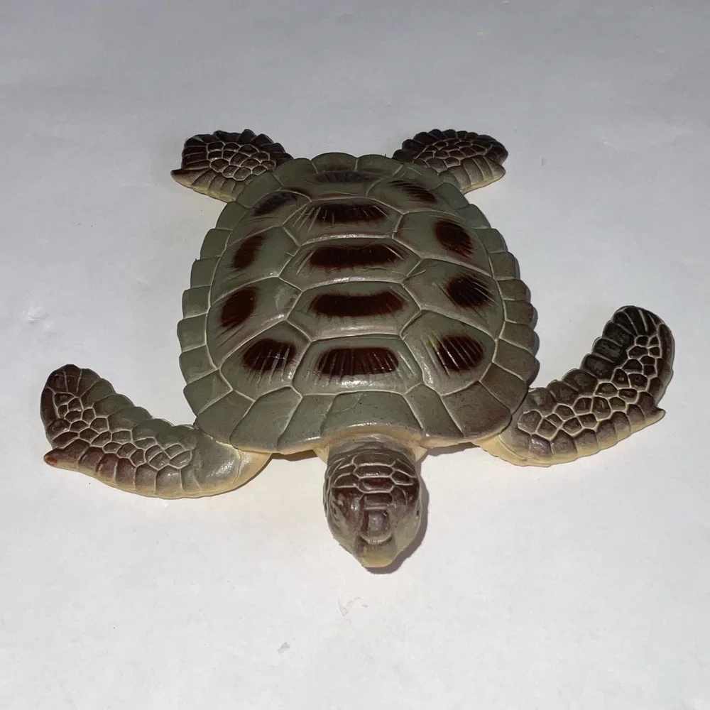 Vintage Sea Turtle Animal Figure - Rubber - 1991